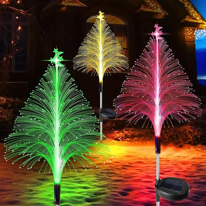 🎅Christmas Hot Sale 50%OFF 🤩🎄7 Color Changing Solar Christmas Trees Lights
