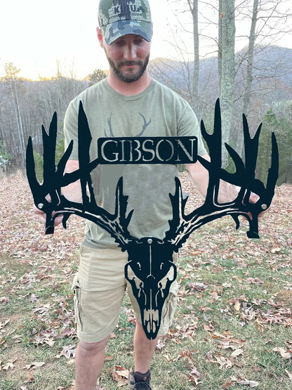 Personalized Metal Deer Skull Rack