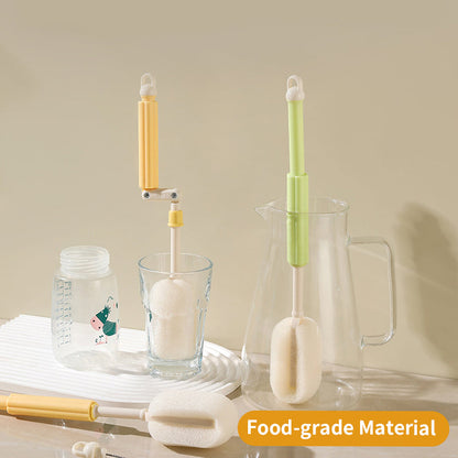 Rotating Cup Brush, Includes Straw Brush for Water Bottles, Mugs, Wine Glasses