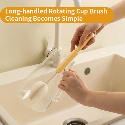Rotating Cup Brush, Includes Straw Brush for Water Bottles, Mugs, Wine Glasses