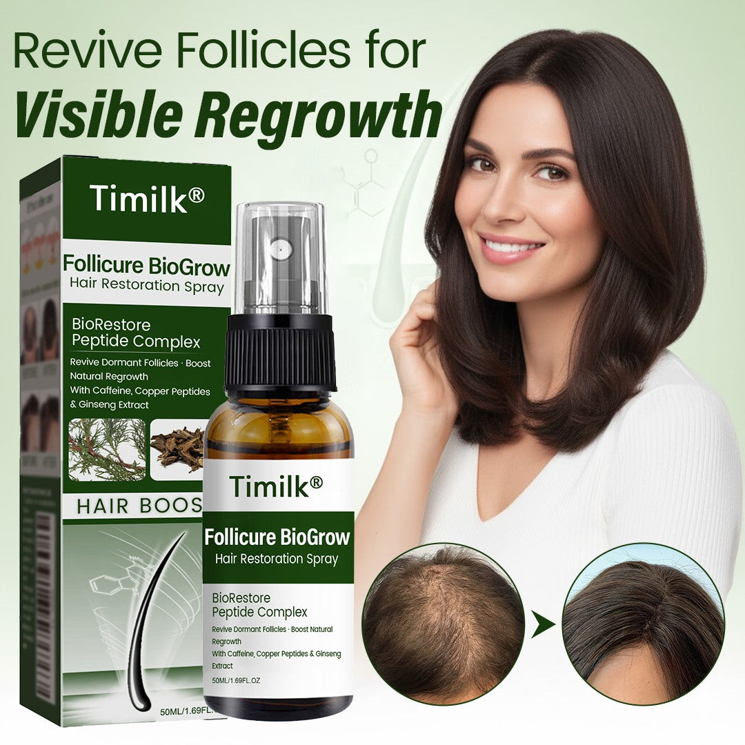 Follicure BioGrow Hair Restoration Spray ( Reawaken Your Roots. Regrow Naturally. ✨ Clinically Proven Hair Regrowth Within 4 Weeks ✨)