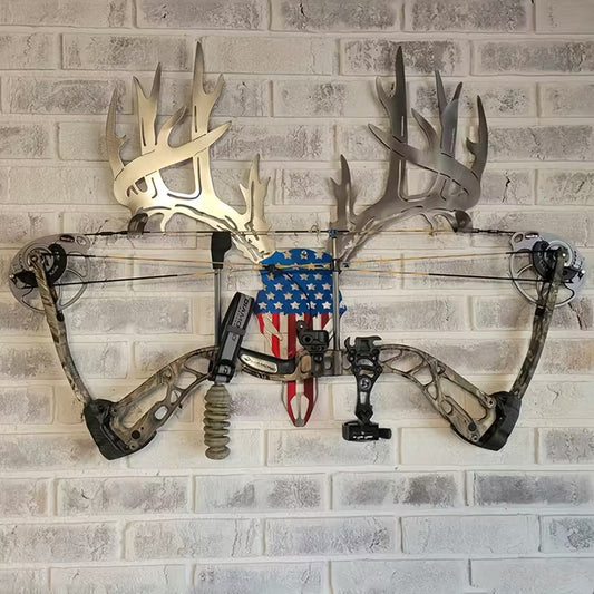 🔥Christmas gift 🎁Metal Deer Head Wall Hanging with Bow and Arrow Gun Rack