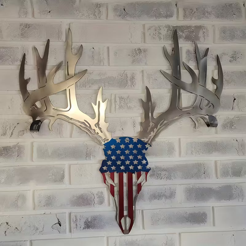 🔥Christmas gift 🎁Metal Deer Head Wall Hanging with Bow and Arrow Gun Rack