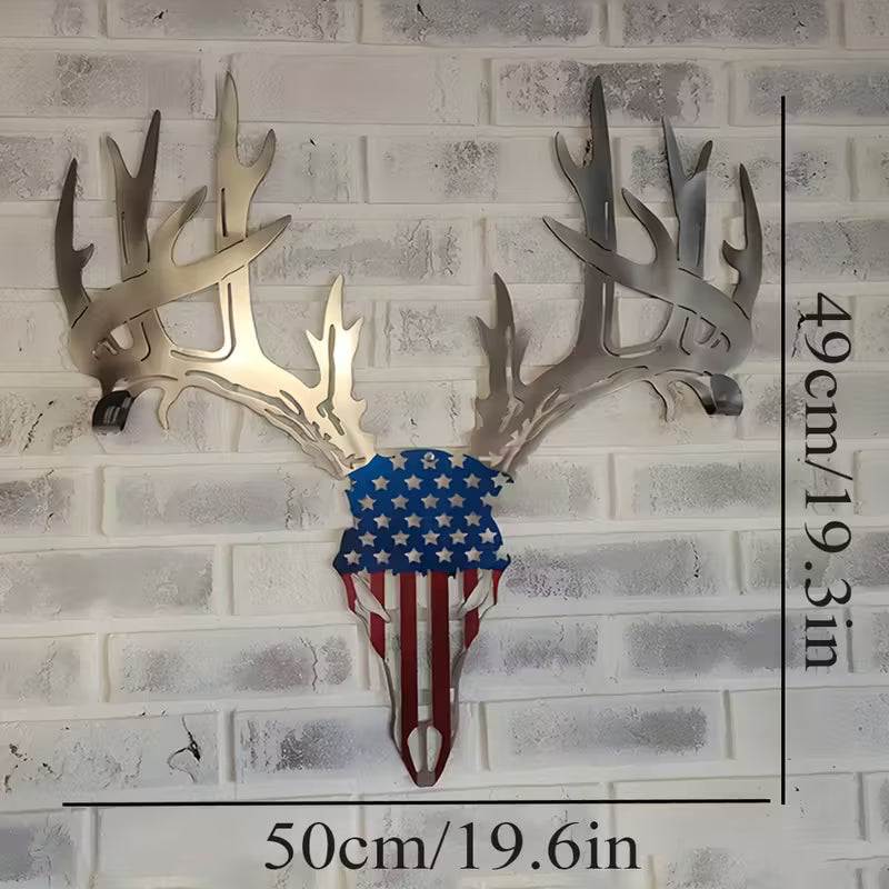 🔥Christmas gift 🎁Metal Deer Head Wall Hanging with Bow and Arrow Gun Rack