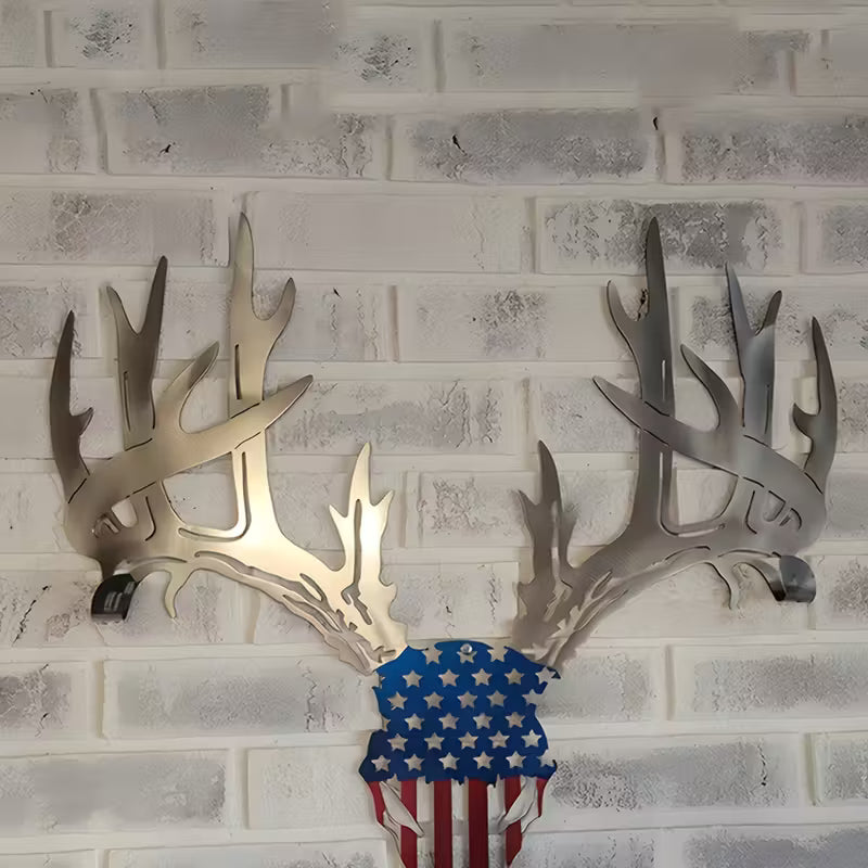 🔥Christmas gift 🎁Metal Deer Head Wall Hanging with Bow and Arrow Gun Rack