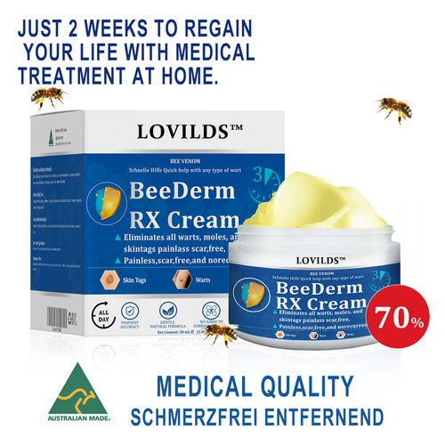 👩‍⚕️ BeeDerm RX Cream, Painless, easy and gentle fix for warts, skin tags, lumps, infections, cysts and scars🎁