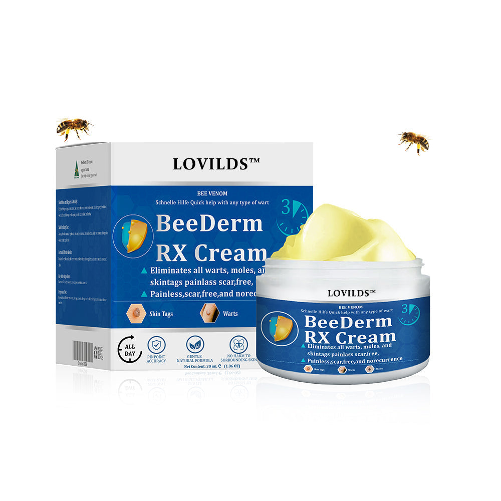👩‍⚕️ BeeDerm RX Cream, Painless, easy and gentle fix for warts, skin tags, lumps, infections, cysts and scars🎁