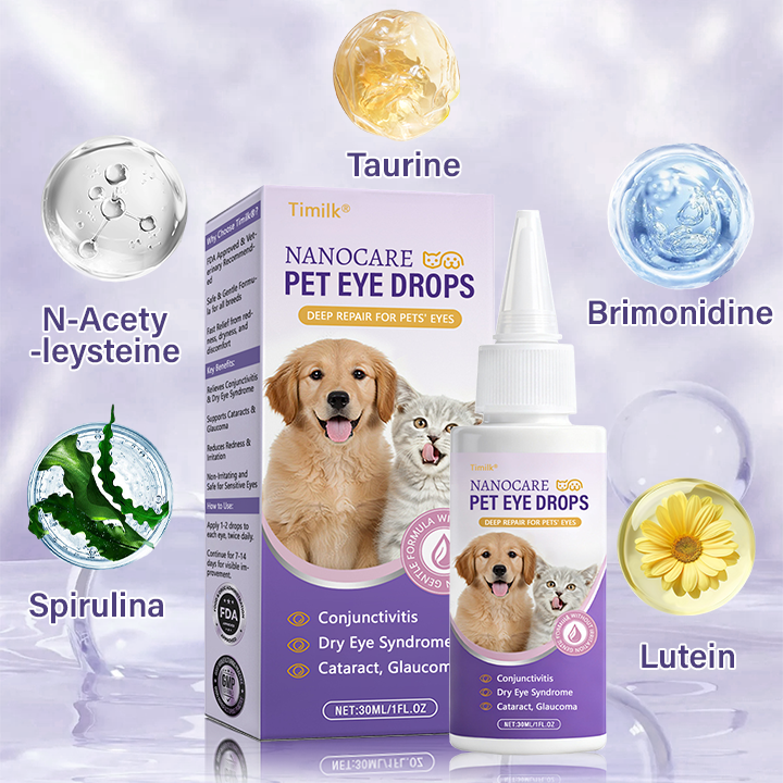 NanoCare Pet Eye Drops  👩‍⚕️ FDA Approved | Relieves Conjunctivitis, Dry Eyes, Cataracts & Keratitis 🐶🐱