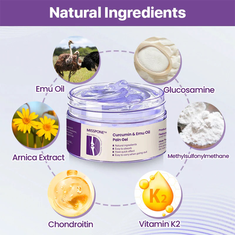 Curcumin & Emu Oil Pain Gel – 🏥Backed by US Osteopathic Experts