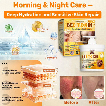 🐝🔥FDA Approved|BEE toxin Skin Restoration Cream (Anti-aging, Hydrating, Skin Repair, Even Tone, Acne and Dark Spot Treatment, Wart and Mole Removal, Psoriasis Relief)