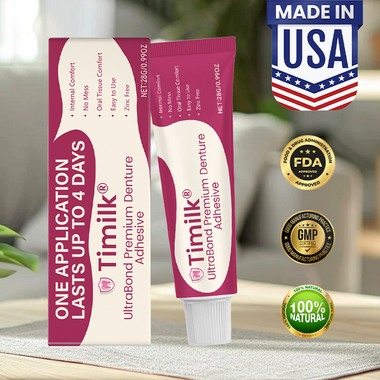 UltraBond Premium Denture Adhesive 🔥 FDA Certified (Clinically Proven 4-Day Hold for Secure, Comfortable & Zinc-Free Denture Fit 🦷)