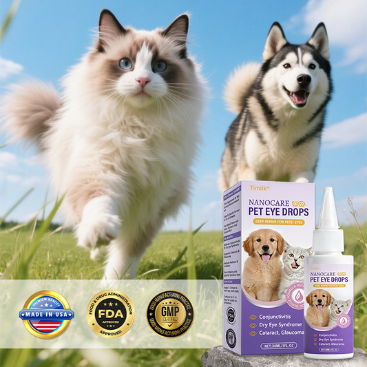 NanoCare Pet Eye Drops  👩‍⚕️ FDA Approved | Relieves Conjunctivitis, Dry Eyes, Cataracts & Keratitis 🐶🐱
