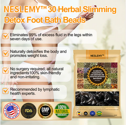 🔥30-Herb Slimming & Detox Foot Bath Beads-🦵👩‍⚕️(LANA Certification, Lymphatic Association of America)