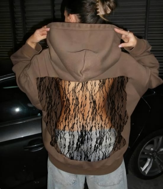 “Backstage Crystal-Mesh Hoodie” | Your Daily Style Revolution, Euro-American Flair Unleashed