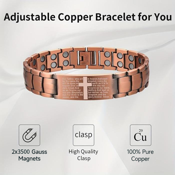 ✝️God’s Blessing Copper Magnetic Bracelet — Relieve fatigue and promote blood circulation
