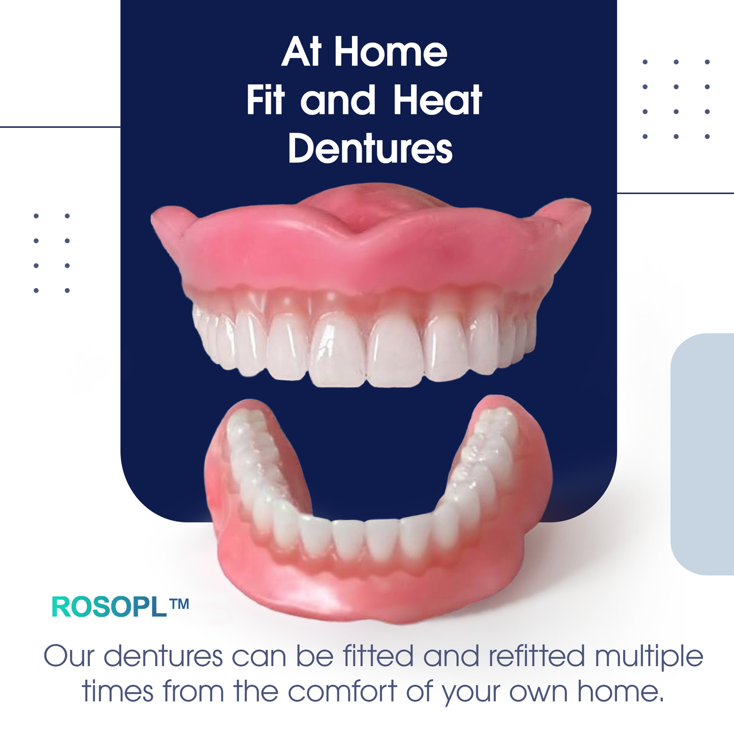 Made and Shipped from 🇬🇧 Adaptable Custom-Fit Functional Complete Dentures