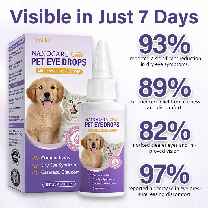 NanoCare Pet Eye Drops  👩‍⚕️ FDA Approved | Relieves Conjunctivitis, Dry Eyes, Cataracts & Keratitis 🐶🐱