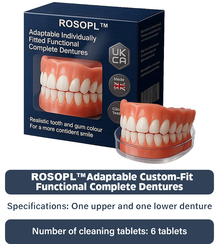 Made and Shipped from 🇬🇧 Adaptable Custom-Fit Functional Complete Dentures