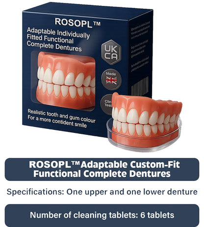 Made and Shipped from 🇬🇧 Adaptable Custom-Fit Functional Complete Dentures