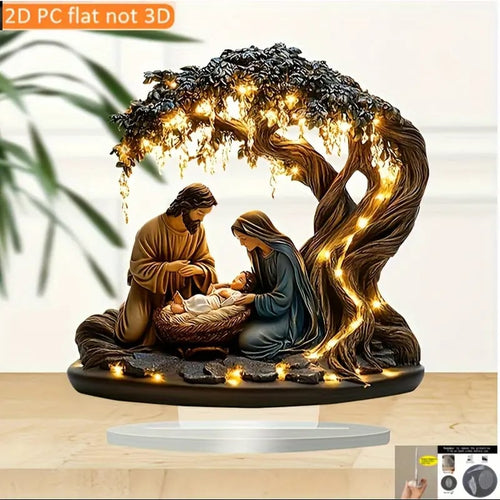 Newborn flat Christmas scene desktop decoration