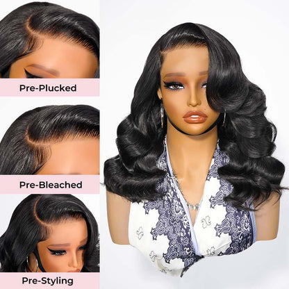 🔥Final 3 Hours: 50%OFF🔥Density Side Part Glueless LayerCut Wig 6x8 Lace Closure Wig Body Wave Pre Cut Pre Bleached Ready Go Wigs