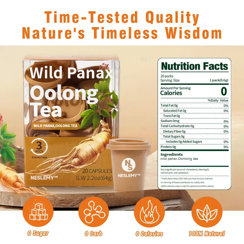 Wild panax Oolong Energy & Strength Tea — Boost Your Vitality
