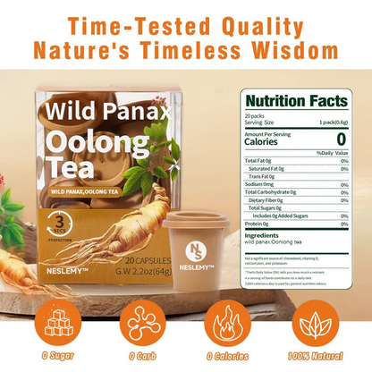 Wild panax Oolong Energy & Strength Tea — Boost Your Vitality