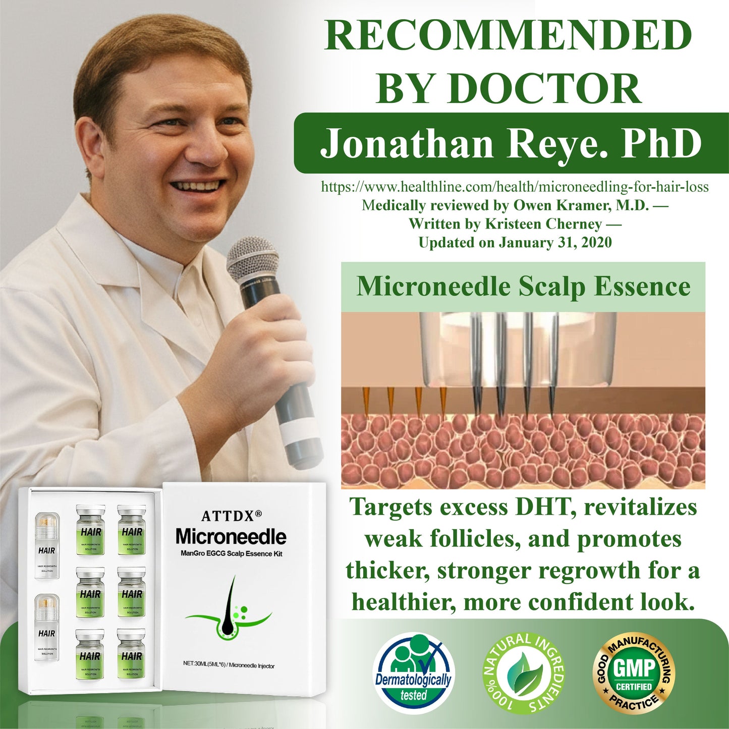 🔥TikTok Hot Sellers- ATTDX® ManGro EGCG Microneedle Scalp Essence Kit