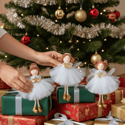 Handmade White-Gold Angels for Peace & Light