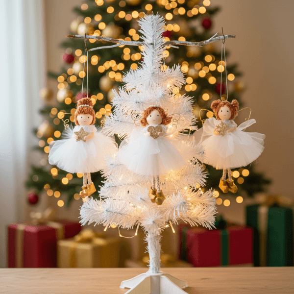 Handmade White-Gold Angels for Peace & Light