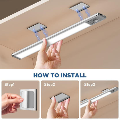 Bigger Battery Under Cabinet Light-3-Color Dimmable LED Closet Light