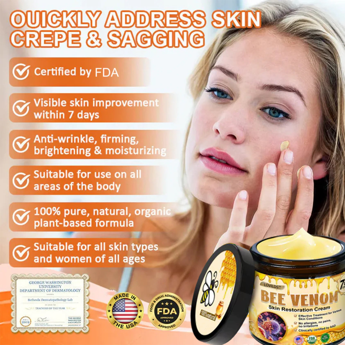 ✨FDA Approved:Bee Venom Skin Restoration Cream