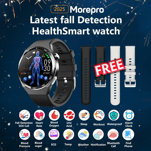 🔥Last day:50% off🔥Detection Smartwatch with Advanced ECG + Blood Pressure + Blood Glucose + Uric Acid + Activity Tracking + Emergency SOS