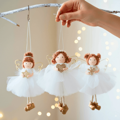 Handmade White-Gold Angels for Peace & Light