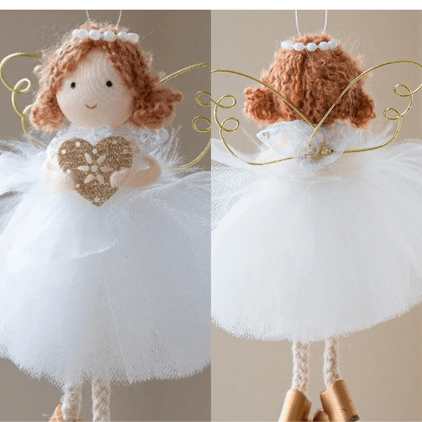 Handmade White-Gold Angels for Peace & Light