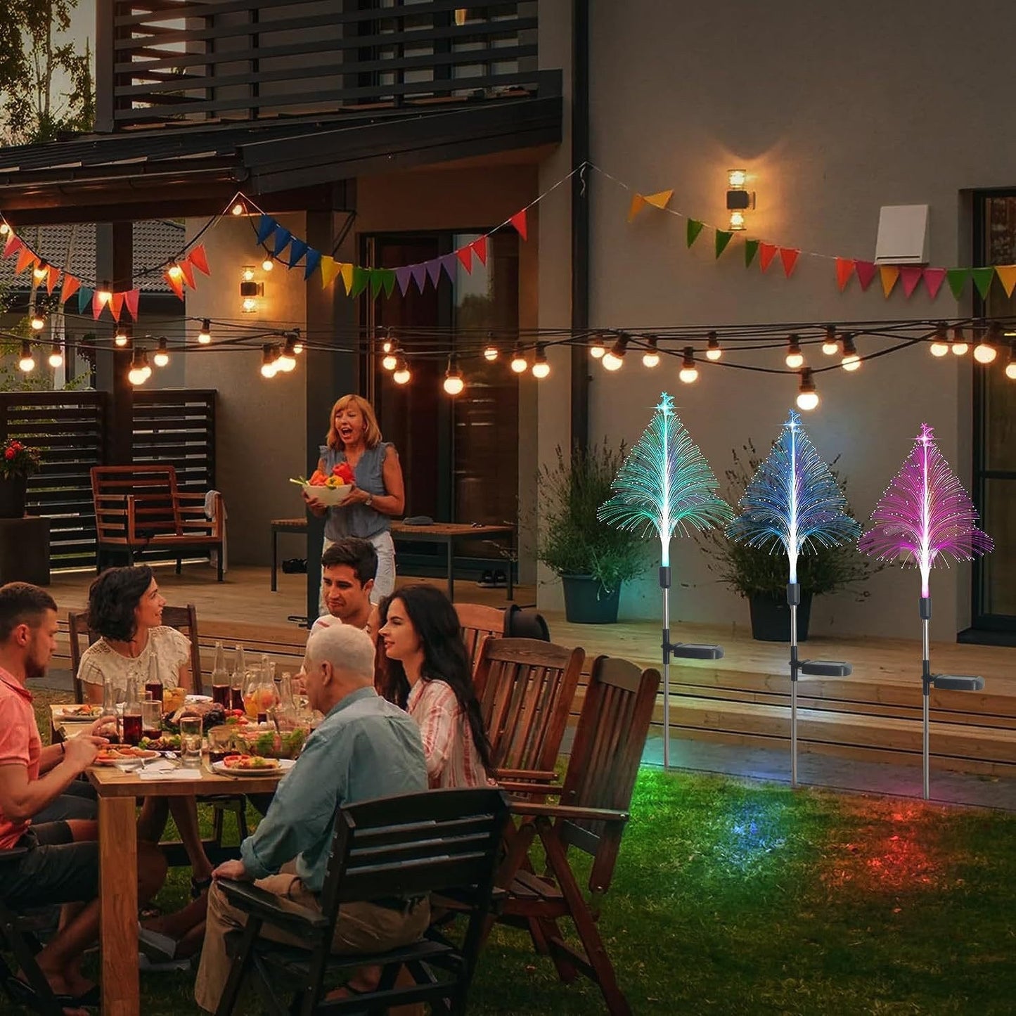 🎅Christmas Hot Sale 50%OFF 🤩🎄7 Color Changing Solar Christmas Trees Lights