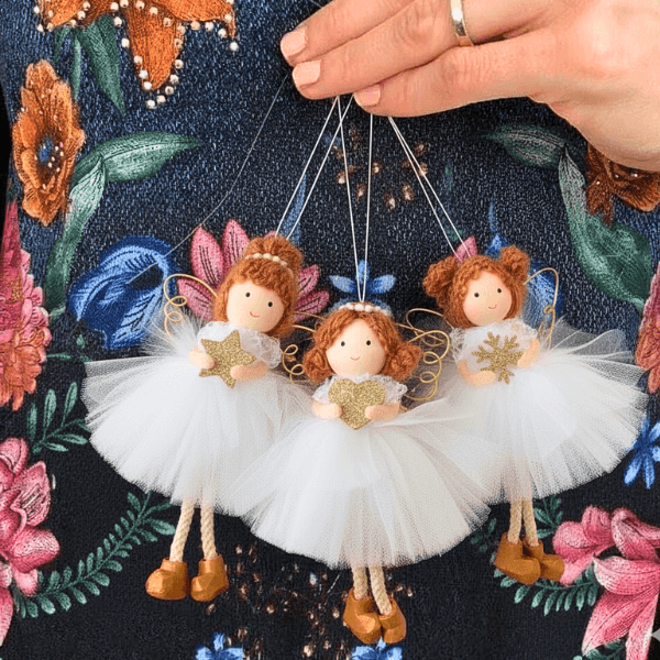 Handmade White-Gold Angels for Peace & Light