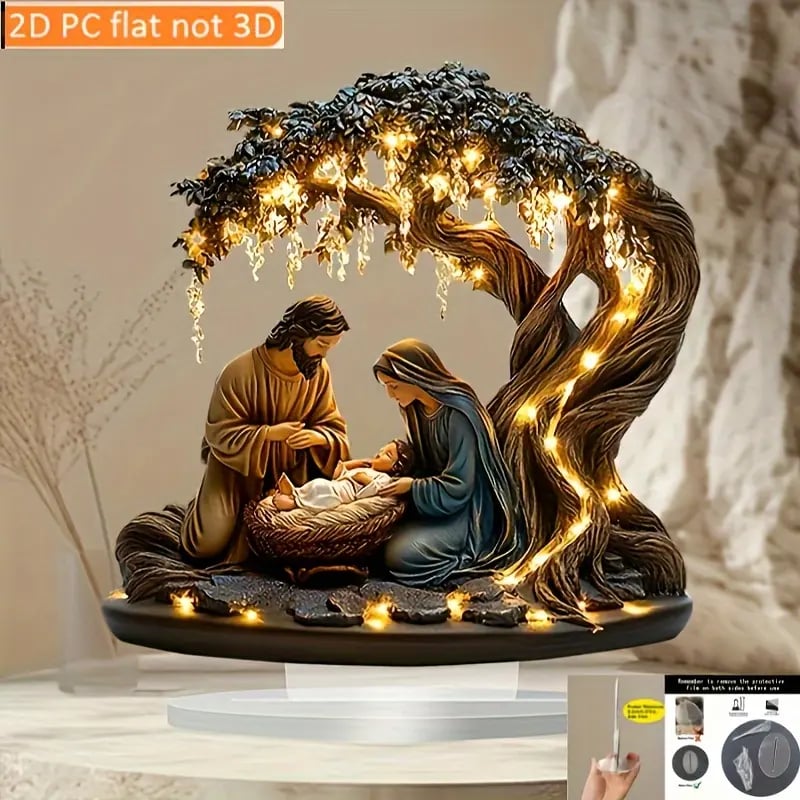 Newborn flat Christmas scene desktop decoration