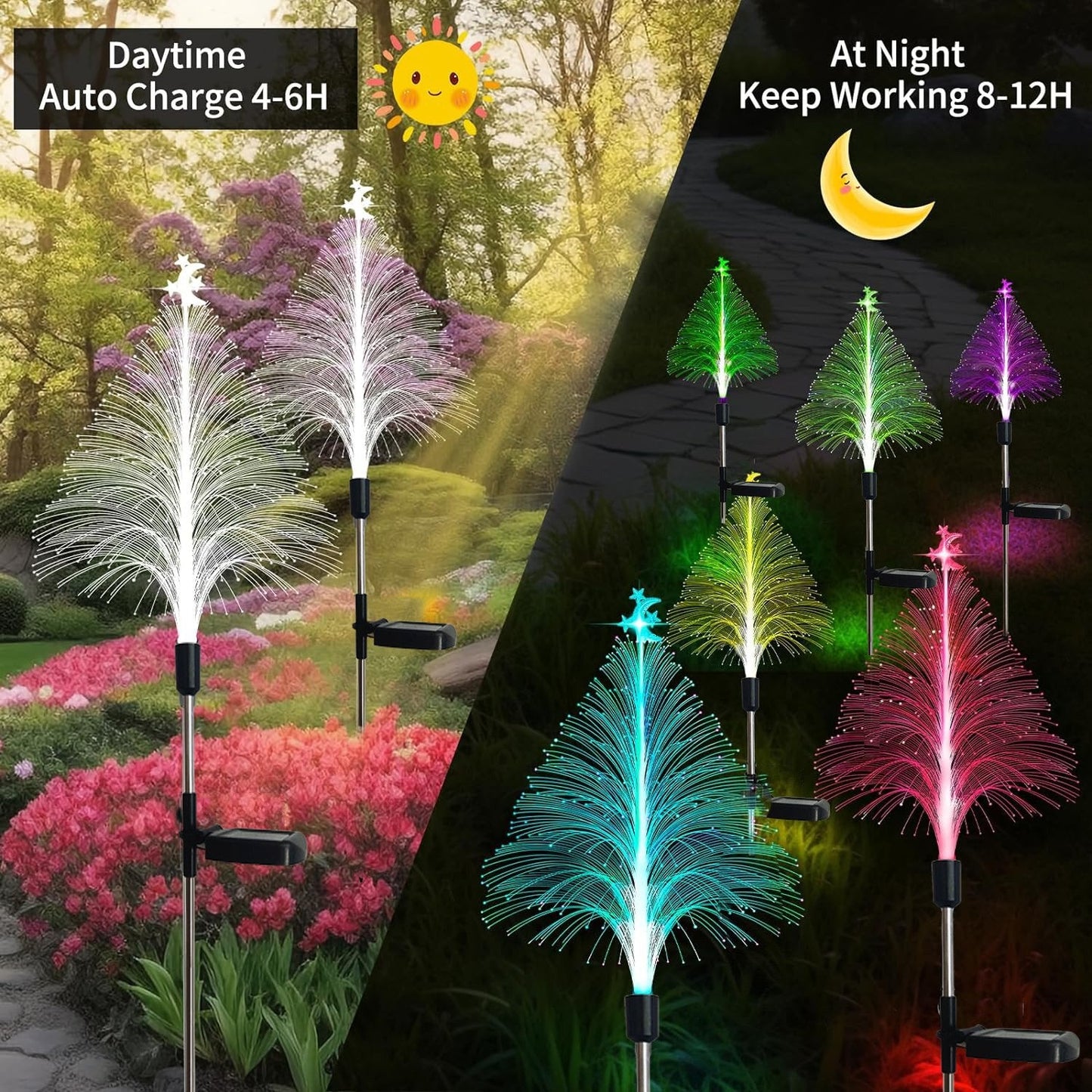 🎅Christmas Hot Sale 50%OFF 🤩🎄7 Color Changing Solar Christmas Trees Lights