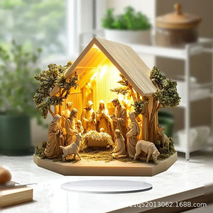 Newborn flat Christmas scene desktop decoration