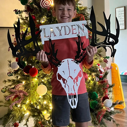 Personalized Metal Deer Skull Rack