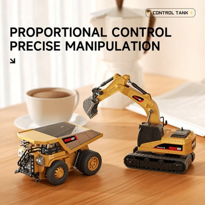 🚜 1/64 Premium Alloy Mini RC Construction Set – Forklift, Excavator u0026 Dump Truck (FREE Shipping Today Only)