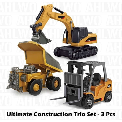🚜 1/64 Premium Alloy Mini RC Construction Set – Forklift, Excavator u0026 Dump Truck (FREE Shipping Today Only)
