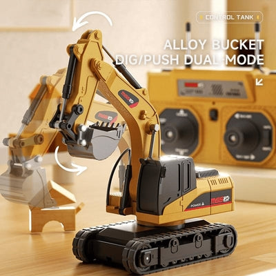 🚜 1/64 Premium Alloy Mini RC Construction Set – Forklift, Excavator u0026 Dump Truck (FREE Shipping Today Only)